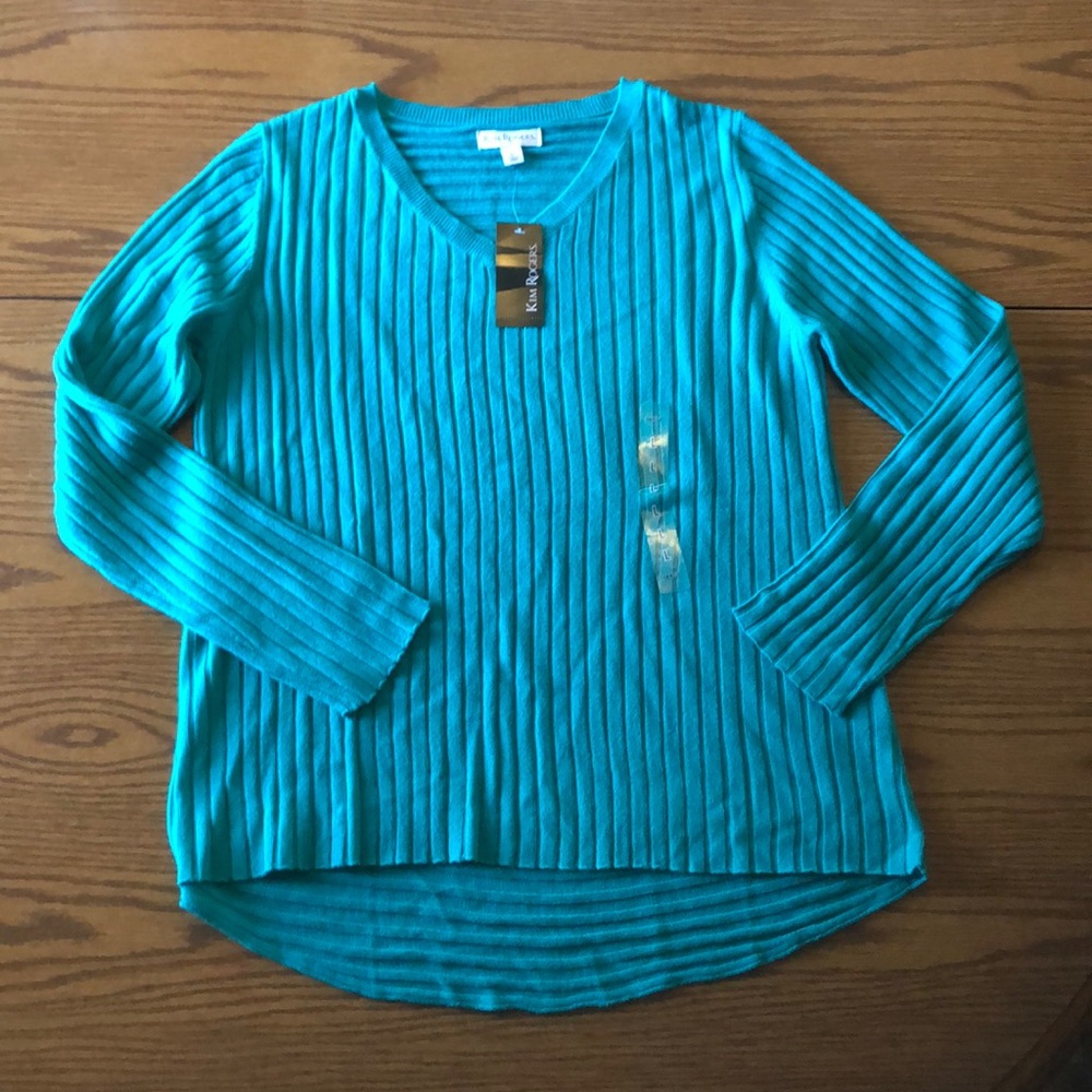 NWT Kim Rogers large ribbed knit  novelty sweater